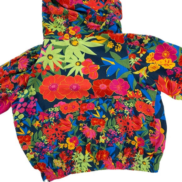 Sorella Floral Cropped Hooded Short Sleeve Boho Blouse Size Large - Picture 14 of 16